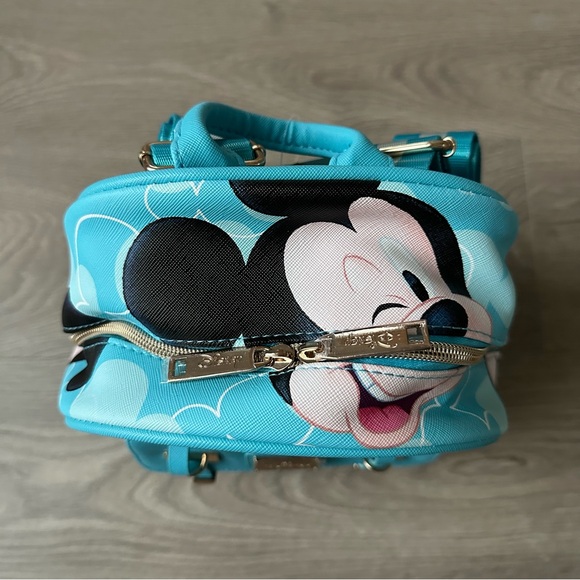 ? Wondapop Disney Blue Mickey Mouse Vegan Faux Leather Mini Backpack Mickey and Minnie Mouse WondaPop 11 main image 2